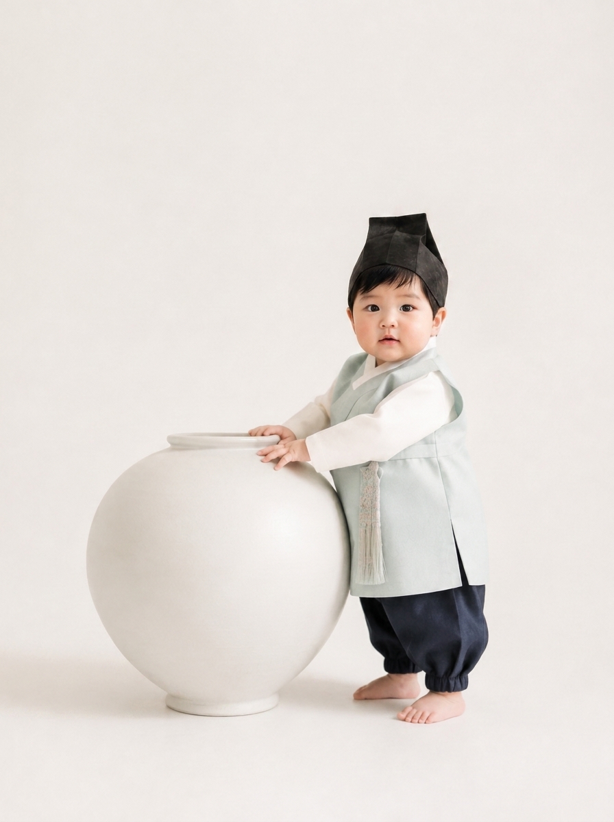 달 항아리 돌사진 (남아)
